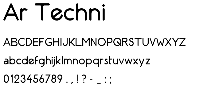 AR Techni font
